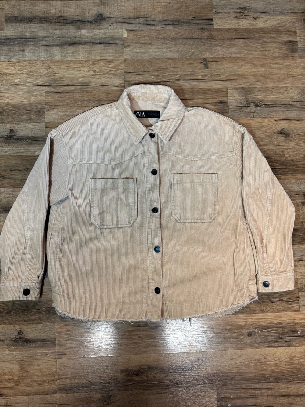 Zara Light Beige Corduroy Shacket